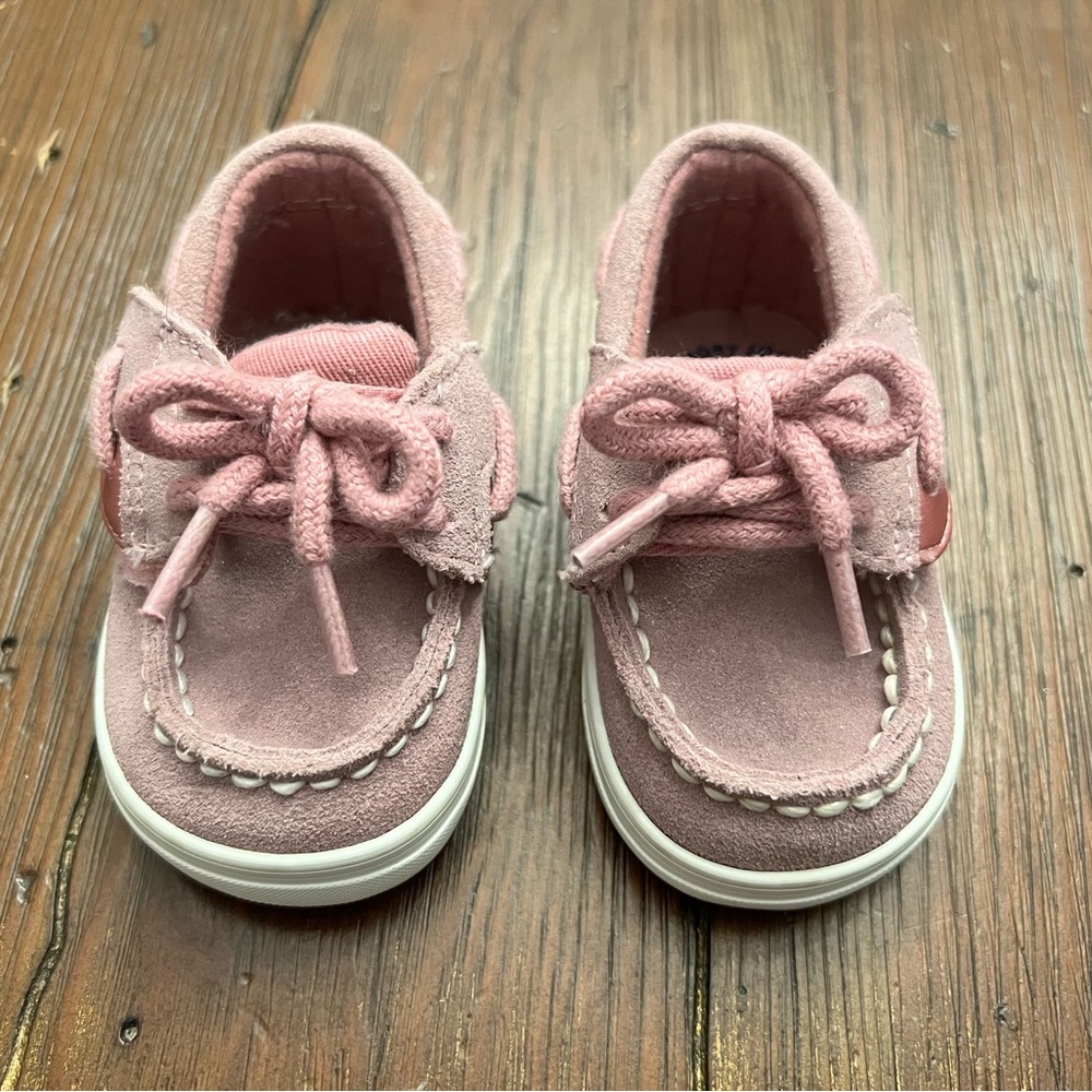 Girls pink Sperry boat crib infant shoe (1M)
